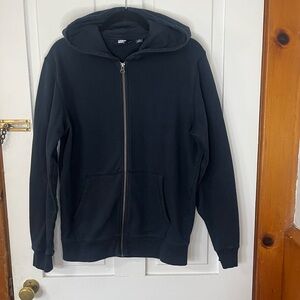 Blue lands end hooded zip up size small